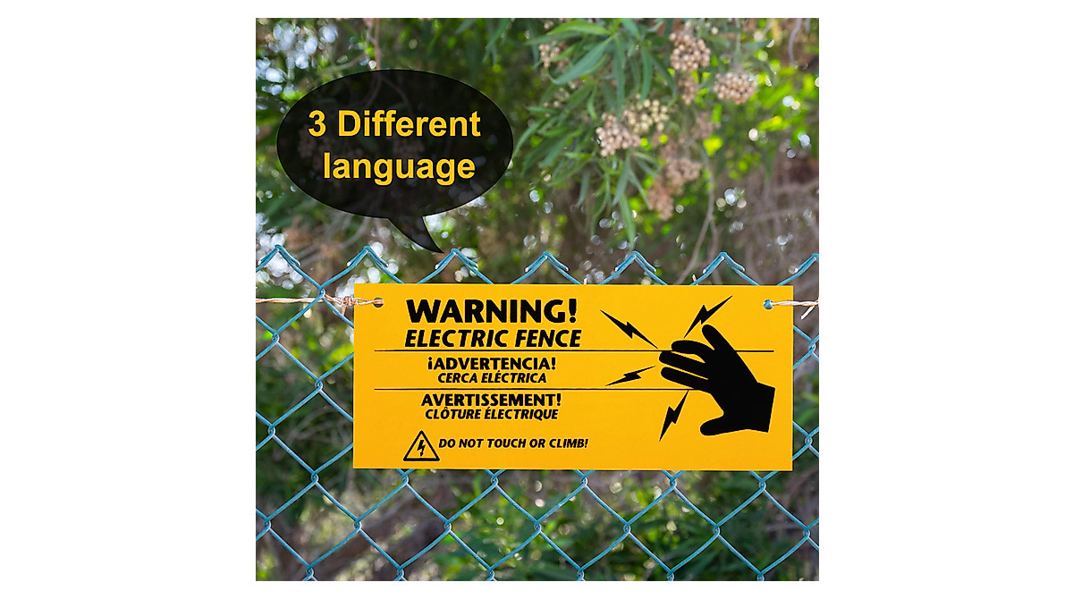 6 Electric Fence Warning Signs for Safety - Durable & Clear