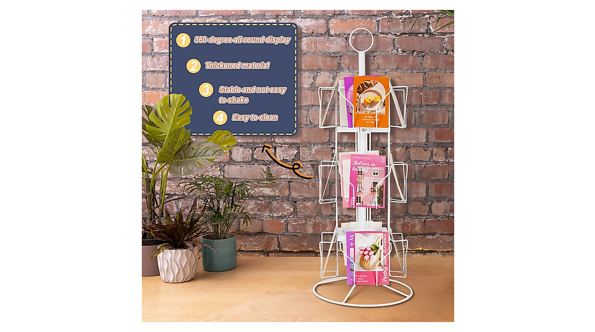 Liitrton 3-Tier Rotating Card Display Rack for Retail