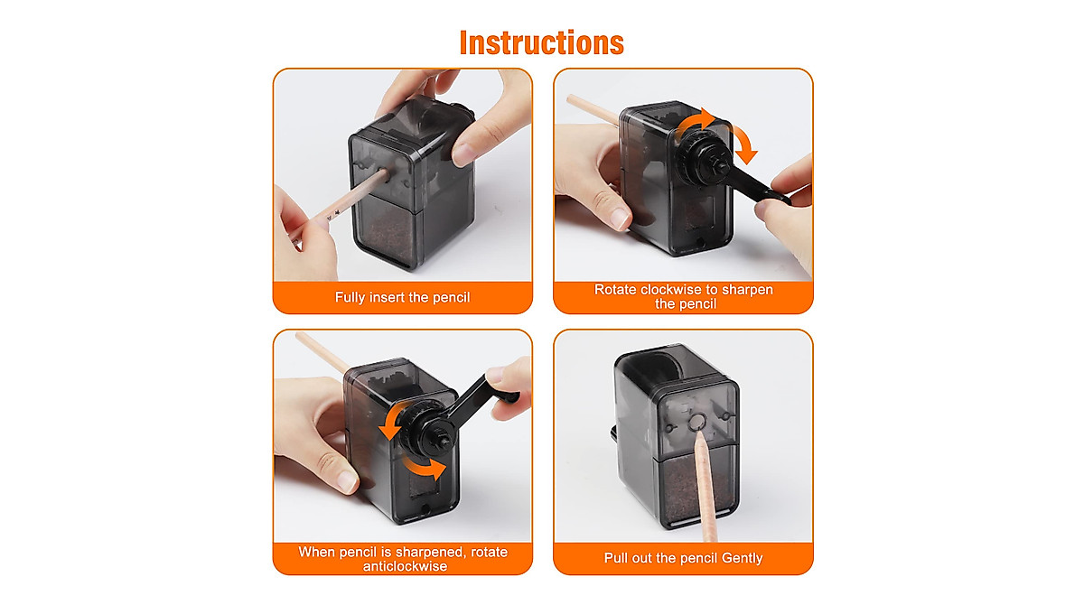 Manual Pencil Sharpener - Durable & Quiet for Kids