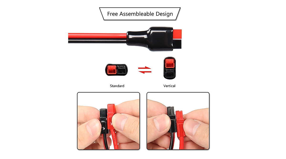 10AWG Solar Panel Extension Bare Wire With Female And Male Connector Solar Panel Wiring Pigtail Cable Adapter Solar Panels Red Black 10awg 1m 3 2ft M F - View #9