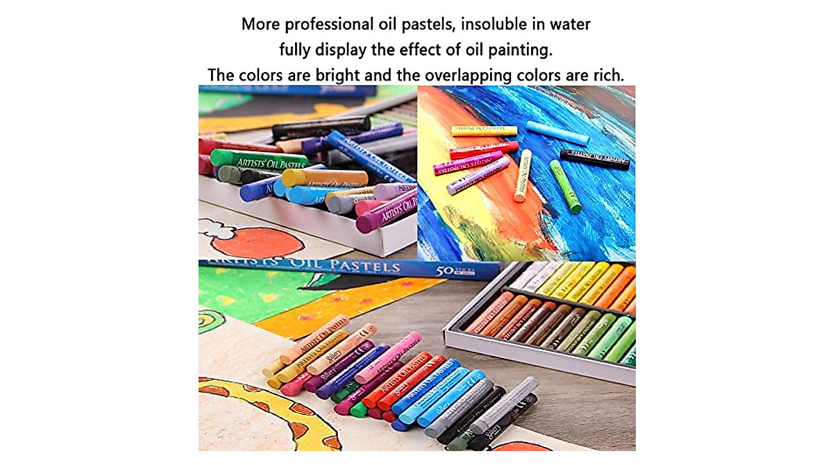 Oil Pastel Set for Artists & Kids - 50 Vibrant Colors