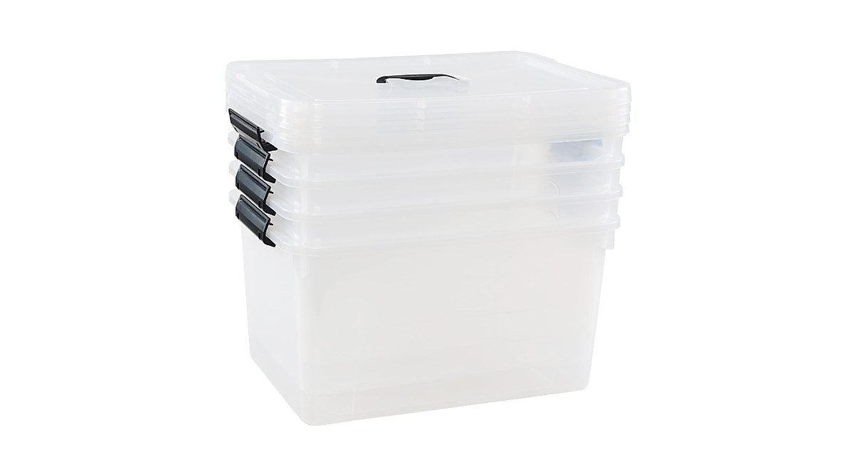 Esdiplot 4-Pack Stackable Latching Container Bins