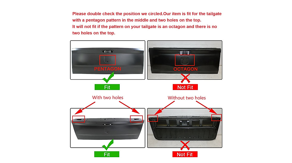 LOSTAR Black Tailgate Spoiler Cover For 2009-2021 Dodge Ram 1500, 2500, 3500 Trucks
