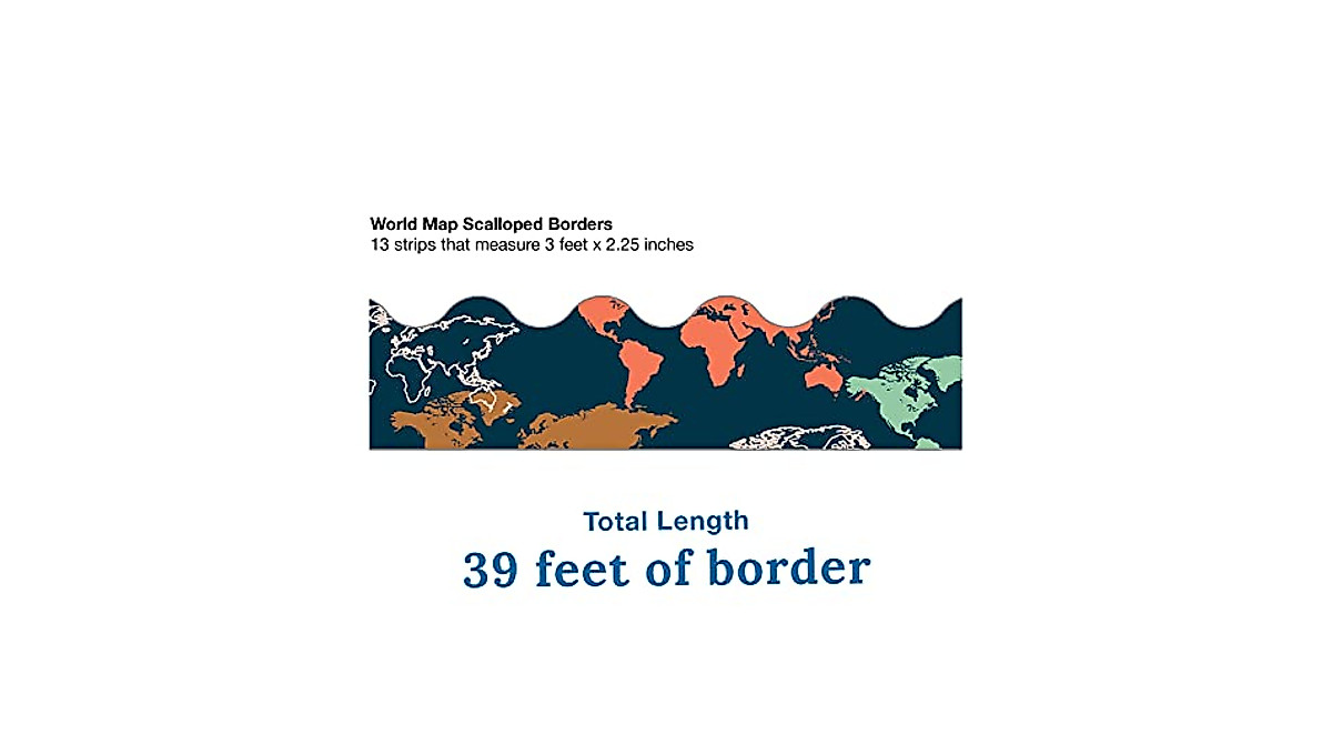 Explore World Map Bulletin Board Borders - Classroom Decor | Carson Dellosa