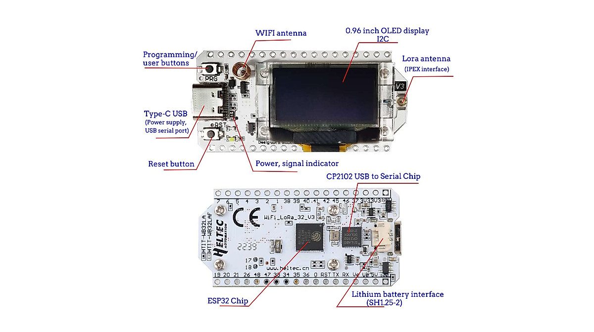 ESP32 LoRa V3 Dev Board Kit 915MHz OLED - IoT & Arduino