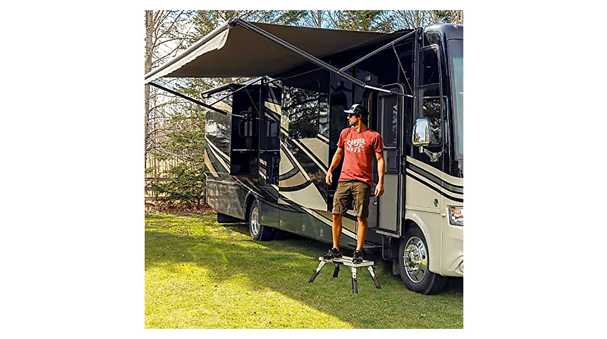 GarfatolRv Safety RV Steps – Adjustable Aluminum Support up to 1000 lbs