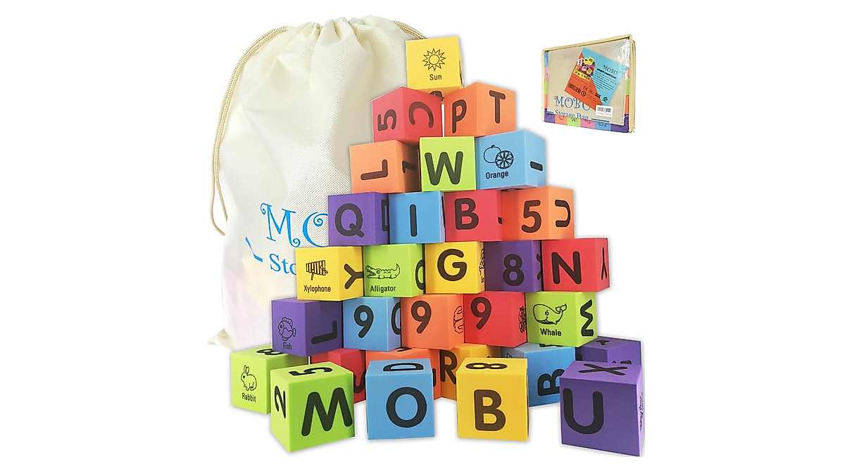 MOBU Foam Building Blocks for Toddlers - 30 Pieces