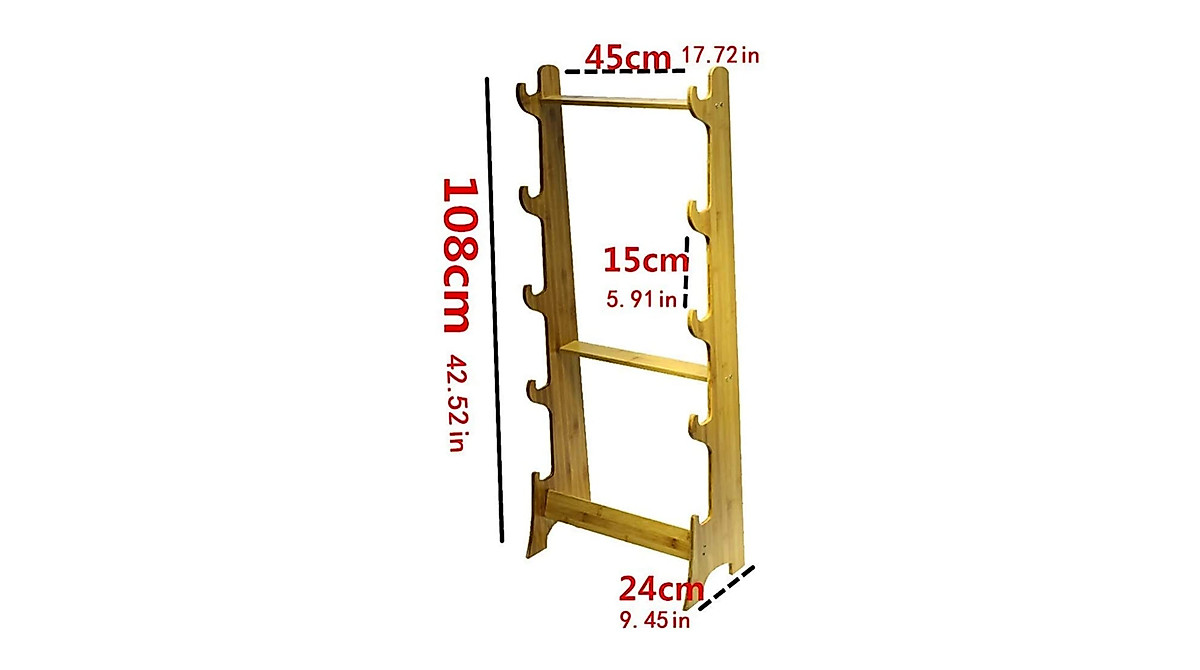 LUCKNIGHT 5-Layer Solid Wood Sword Holder Rack