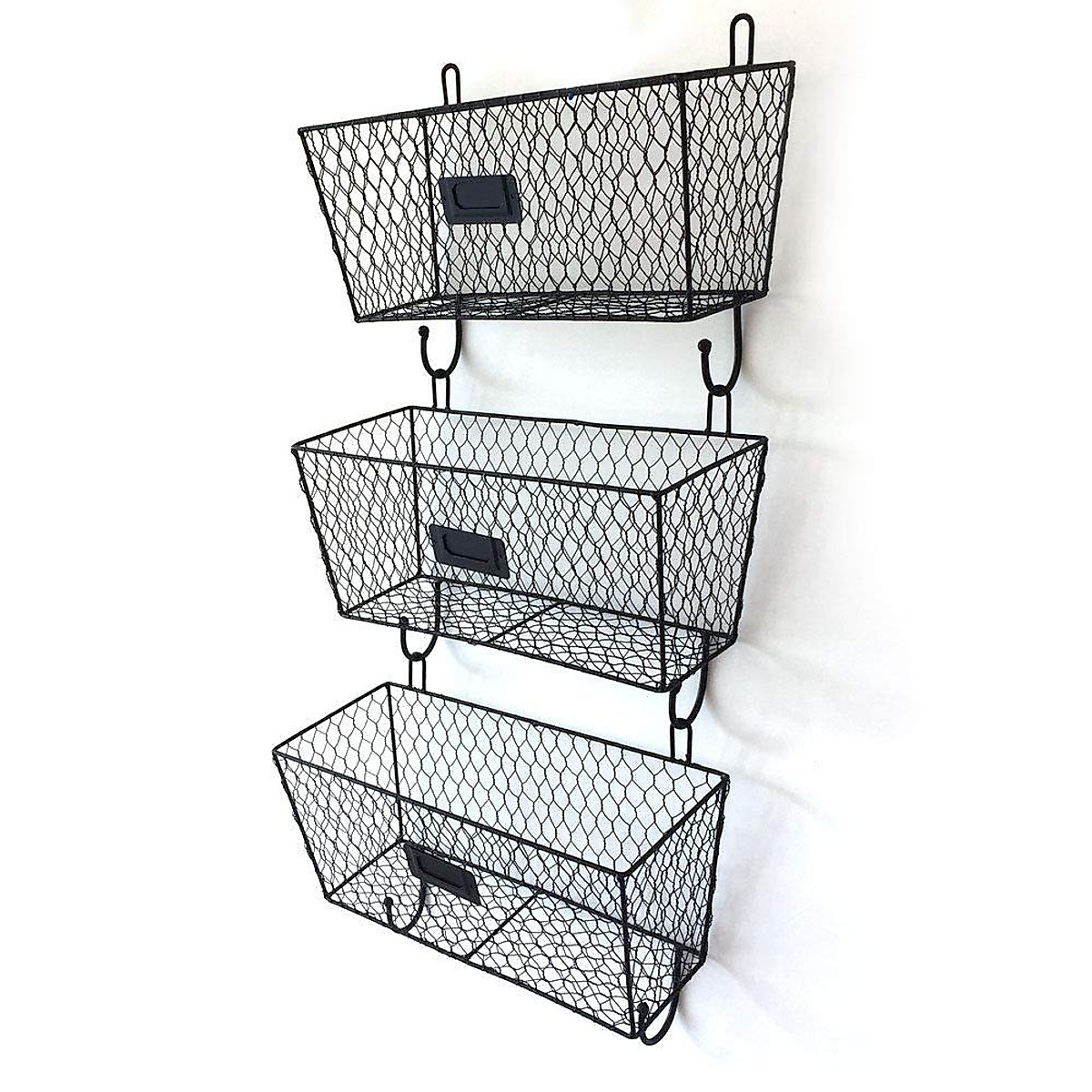3pcs Wall Mounted Metal Baskets - Vintage Kitchen & Home Organizer