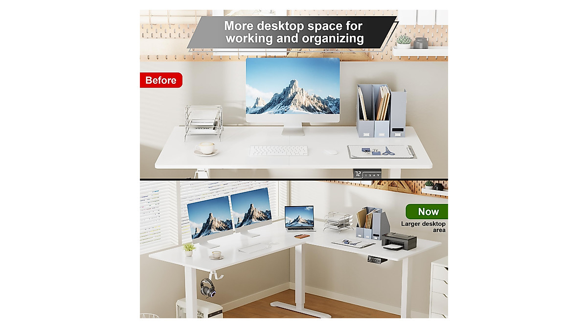 Shahoo L-Shaped Electric Height Adjustable Desk