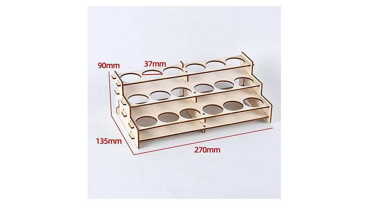 Wooden Paint Rack for 18 Bottles - Organize Your Studio