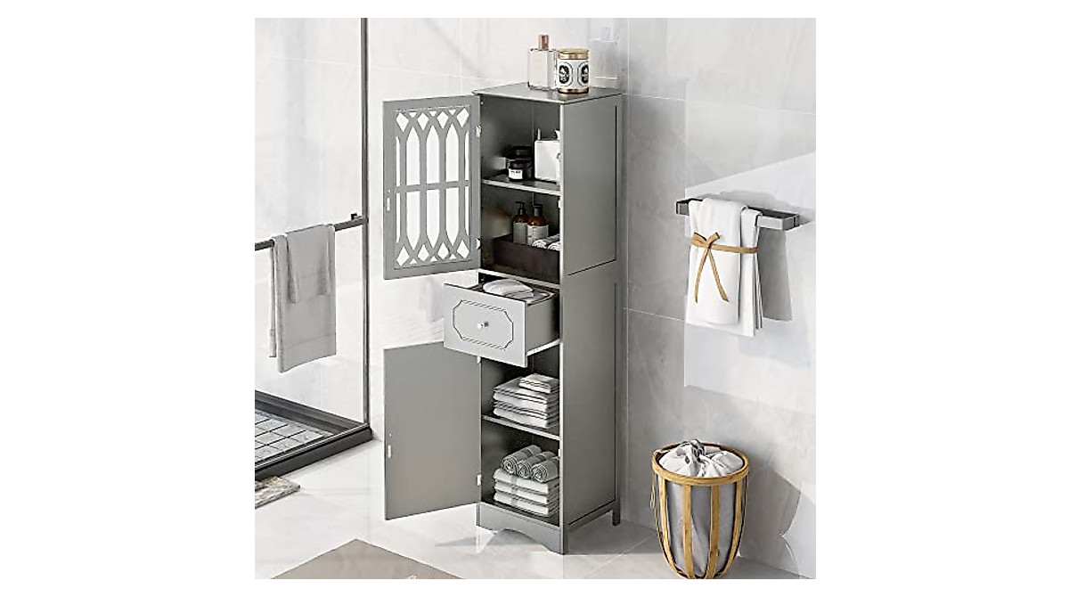 Merax Slim Bathroom Storage Cabinet - Stylish & Functional