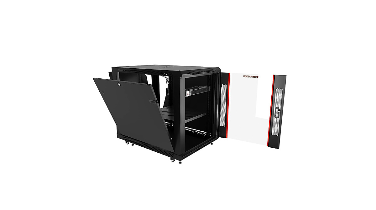 Secure 12U Server Rack with Powerbar, Caster & Cooling | Sysracks