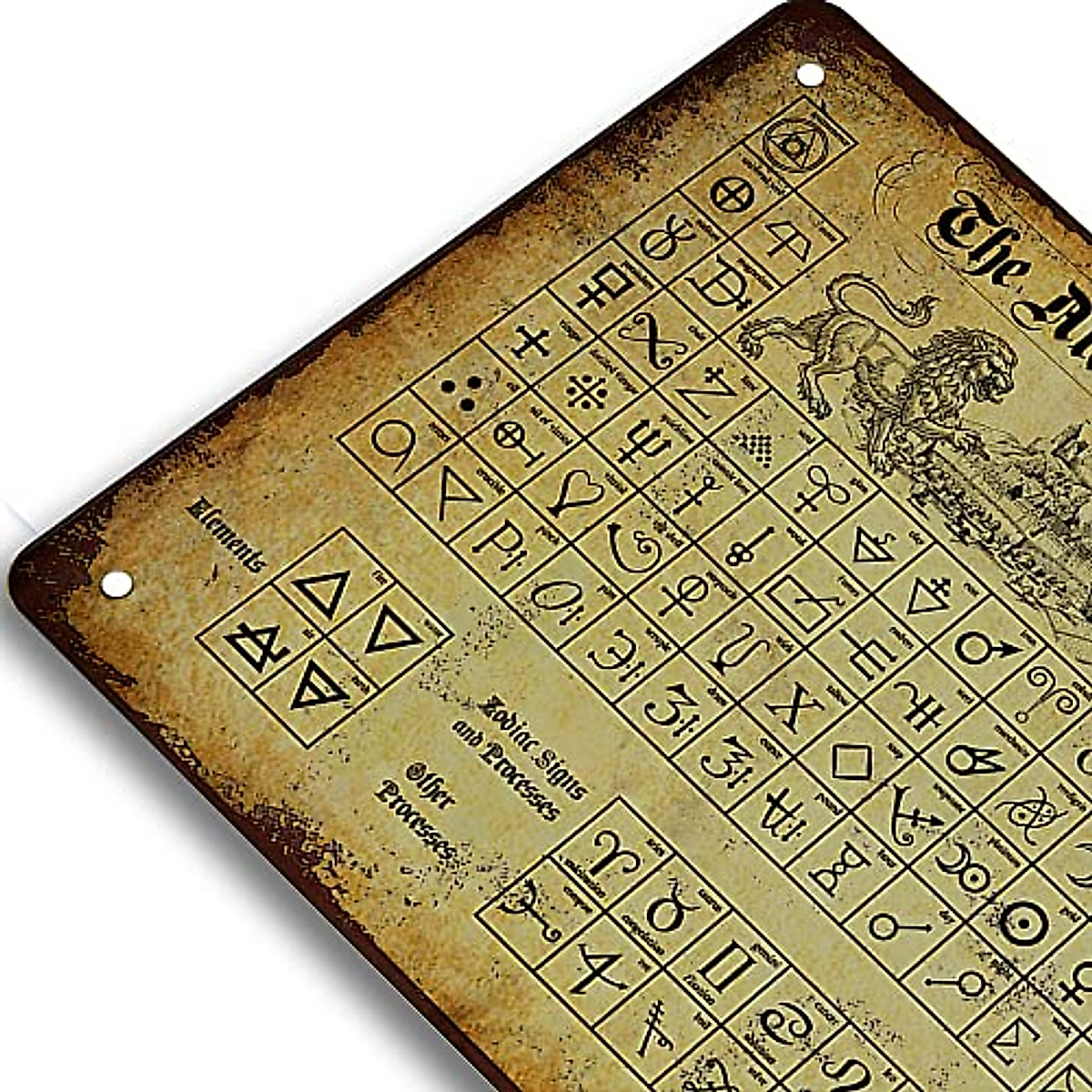 Retro Alchemical Tin Sign - Vintage Alchemy Decor for Home & Office