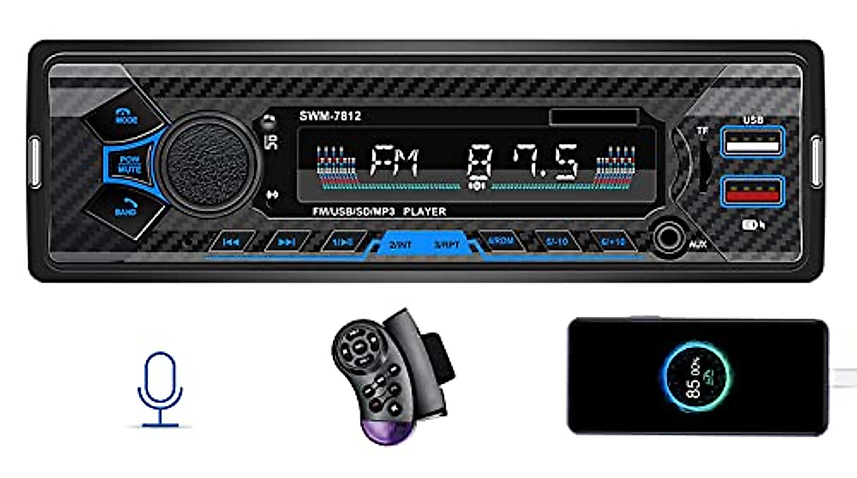 Bluetooth Single Din Car Stereo | 7-Inch Radio System
