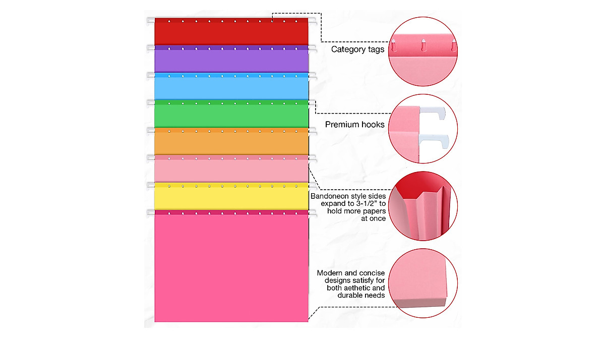 Sepamoon 40 Pcs File Folders - Bright & Expandable