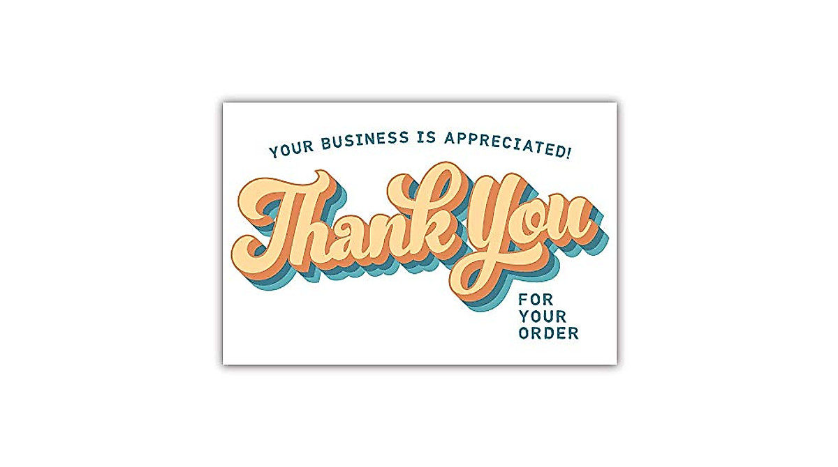 Retro Thank You Cards for Small Businesses | 50 Pack