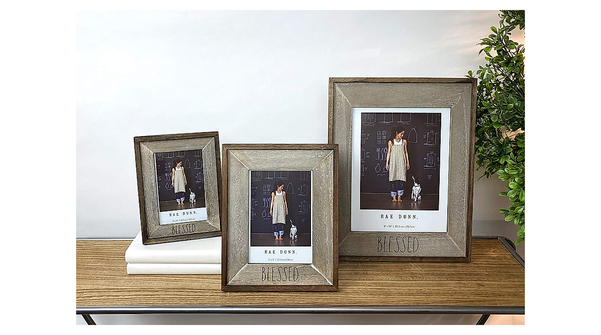 Rae Dunn Blessed Picture Frame - Rustic 8x10 Photo Holder for Home