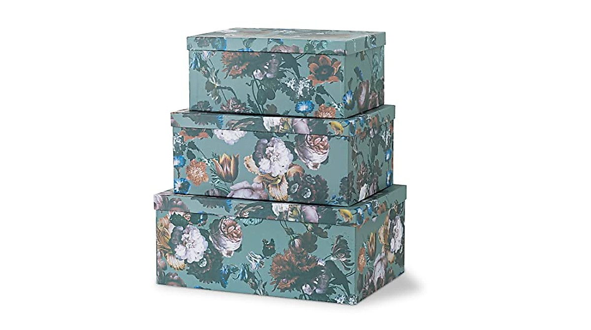 Elegance in Bloom Decorative Storage Box Set - 3 Pieces