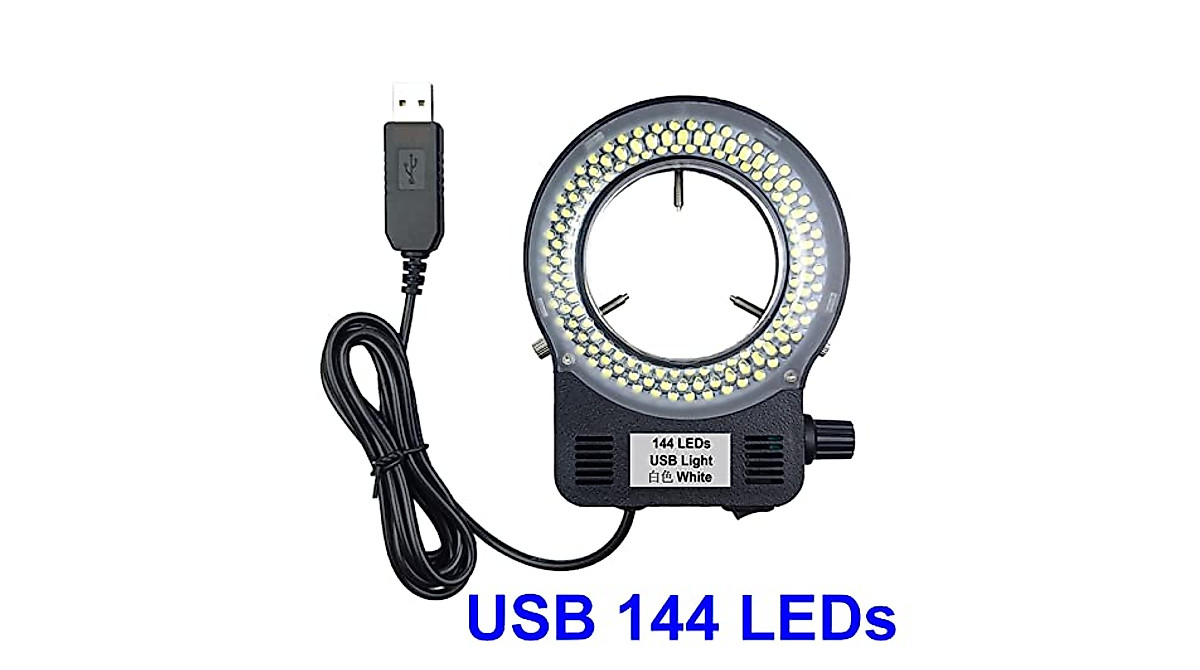 USB LED Ring Light - Adjustable Illumination for Microscopes