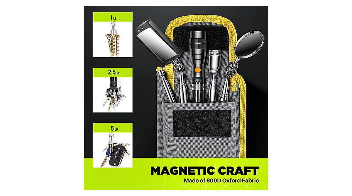KOOPOOL Magnetic Pickup Tool Set | Extendable LED Light & Inspection ...