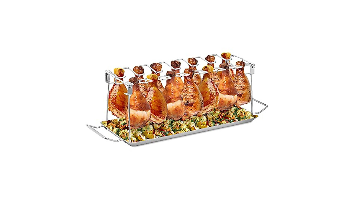 Grill Perfect Chicken with RTT 14-Slot Rack | Stainless Steel Smoker ...