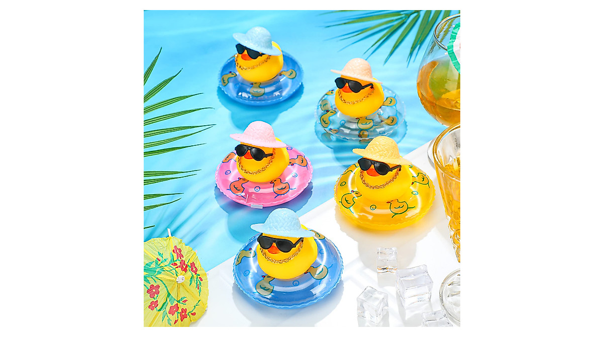 Funny Mini Rubber Ducks for Bath & Pool Play - 24 Pcs