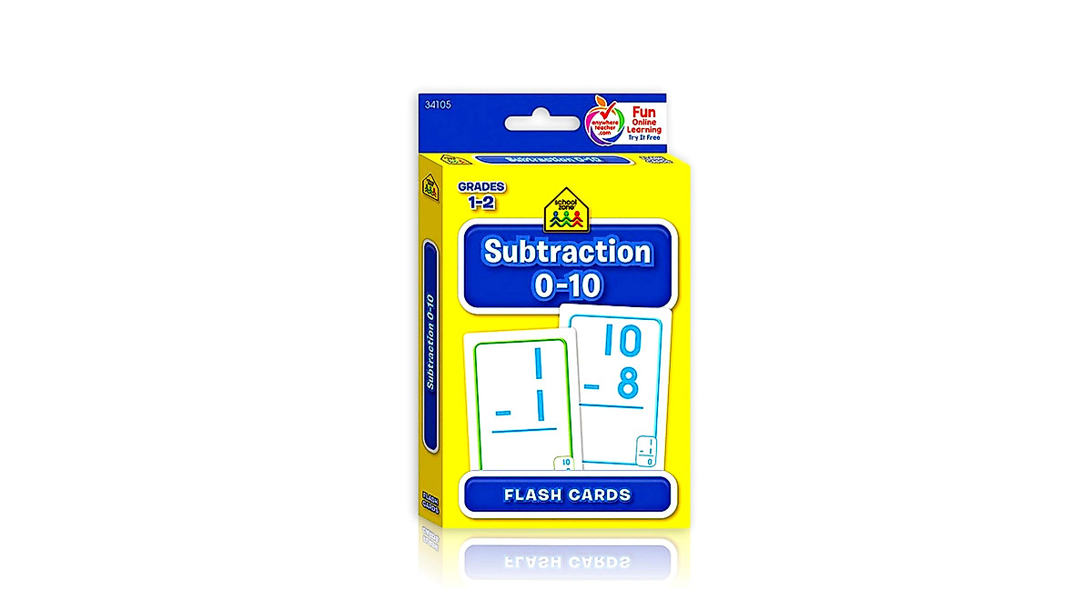 School Zone Subtraction Flash Cards for Math Learning