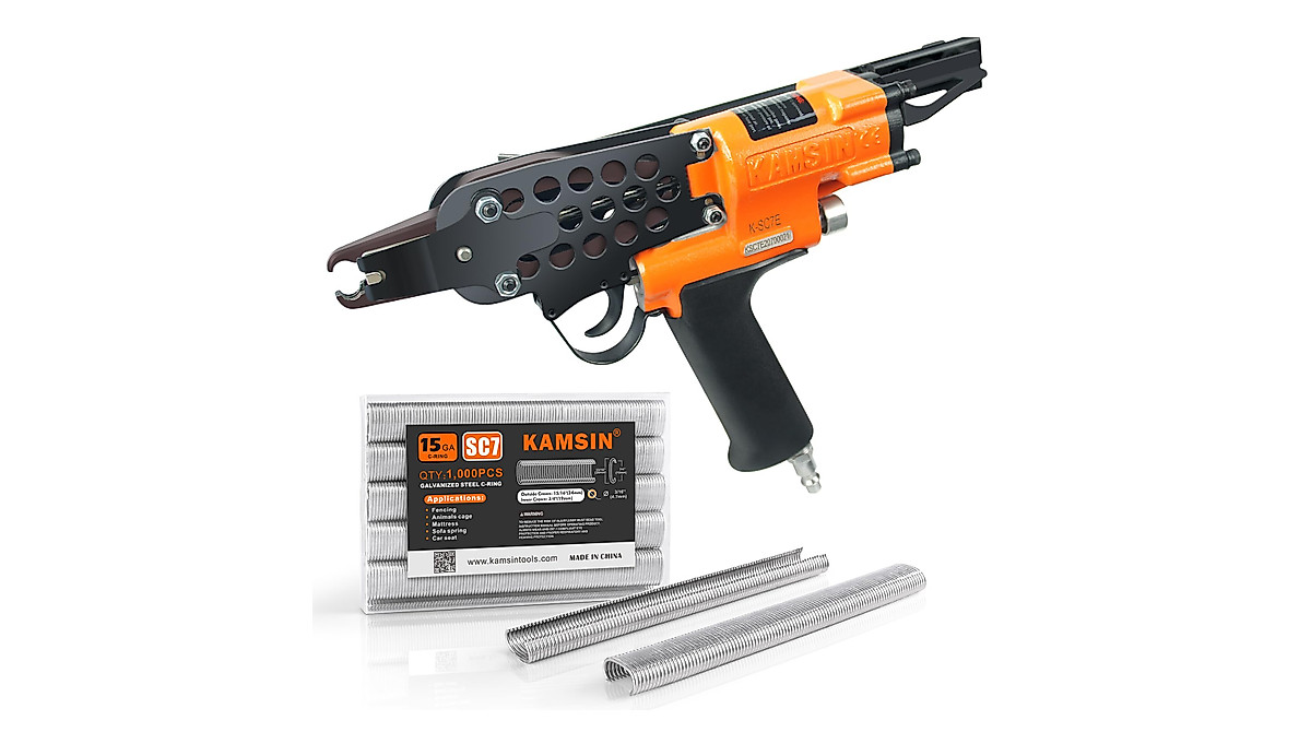 Kamsin K-SC7E 15 Gauge Pneumatic Hog Ring Gun for Heavy-Duty Projects