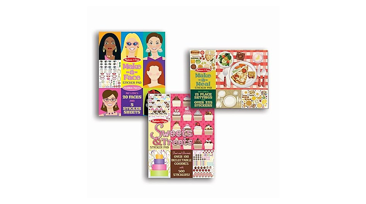Melissa & Doug Sticker Pads 3-Pack | Creative Kids' Fun & Screen-Free Play