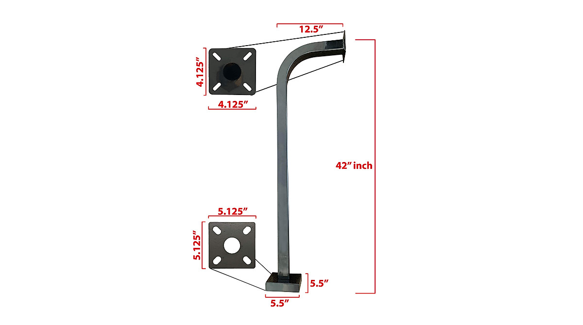 Heavy-Duty Steel 42” Pad Mount Gooseneck for Access Control