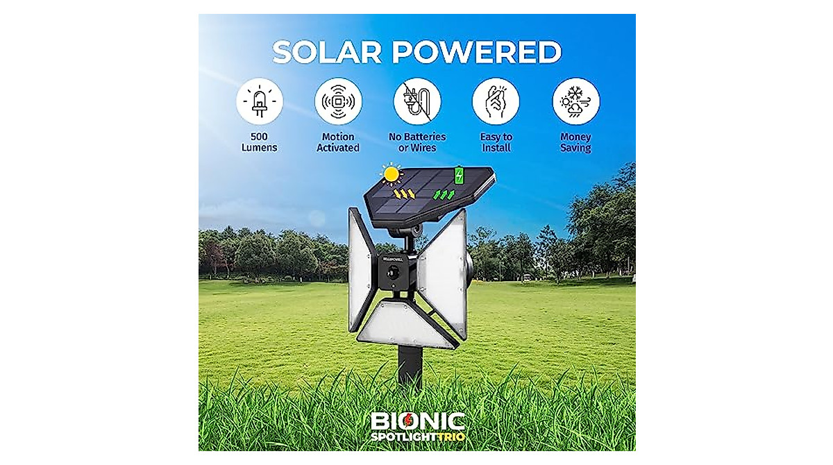 Bell+Howell Bionic Trio Solar Lights - Bright Outdoor Security