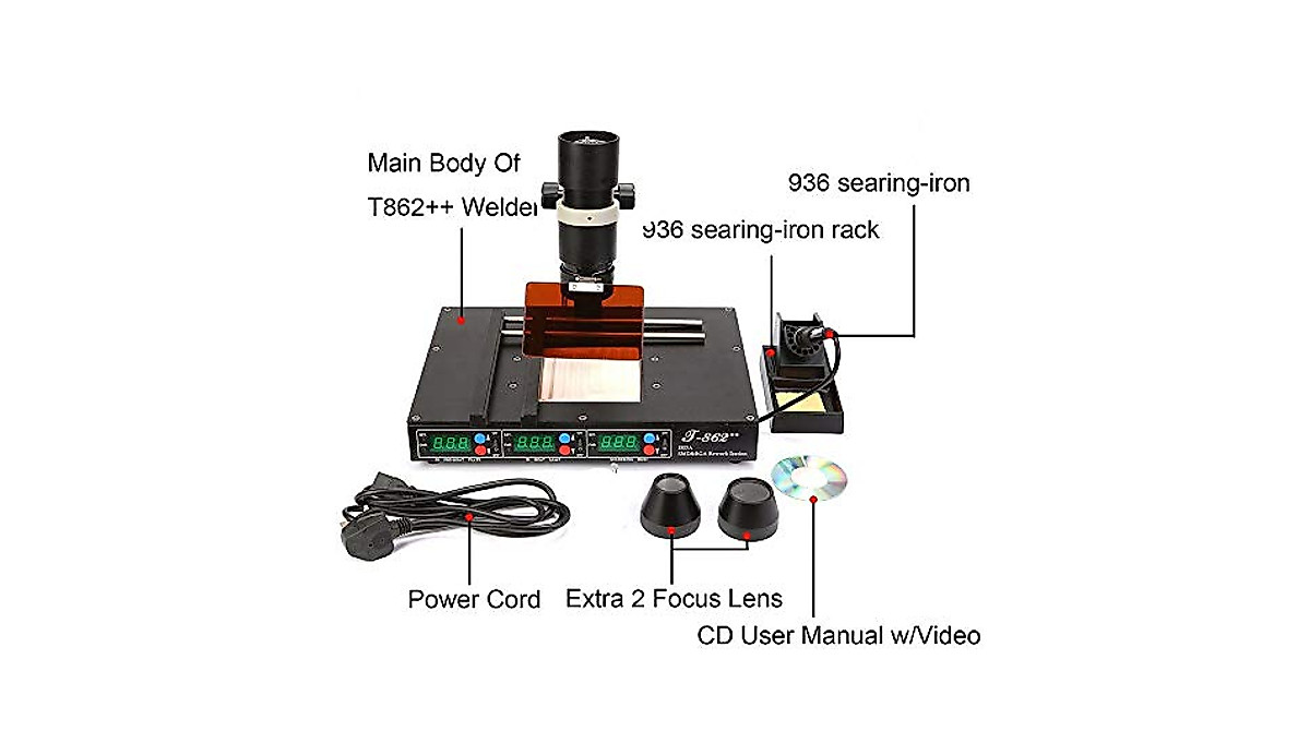 T862 BGA Rework Station - 800W Infrared Soldering Tool