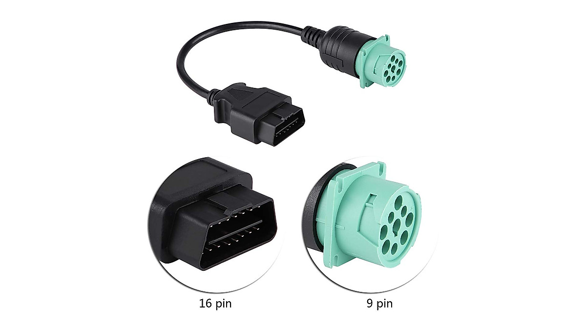 J1939 9 Pin to 16 Pin OBD2 Truck Adapter