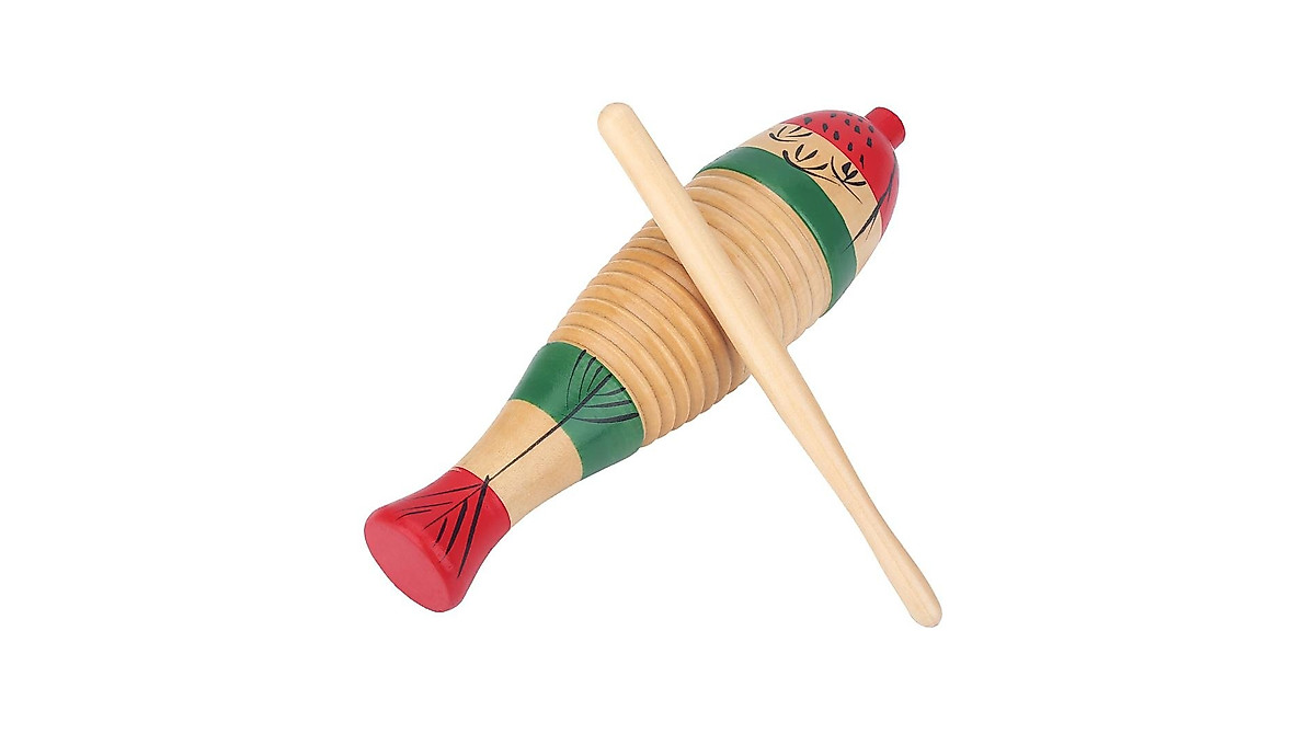 Jeankak Wood Guiro - Colorful Percussion Instrument for Kids & Adults