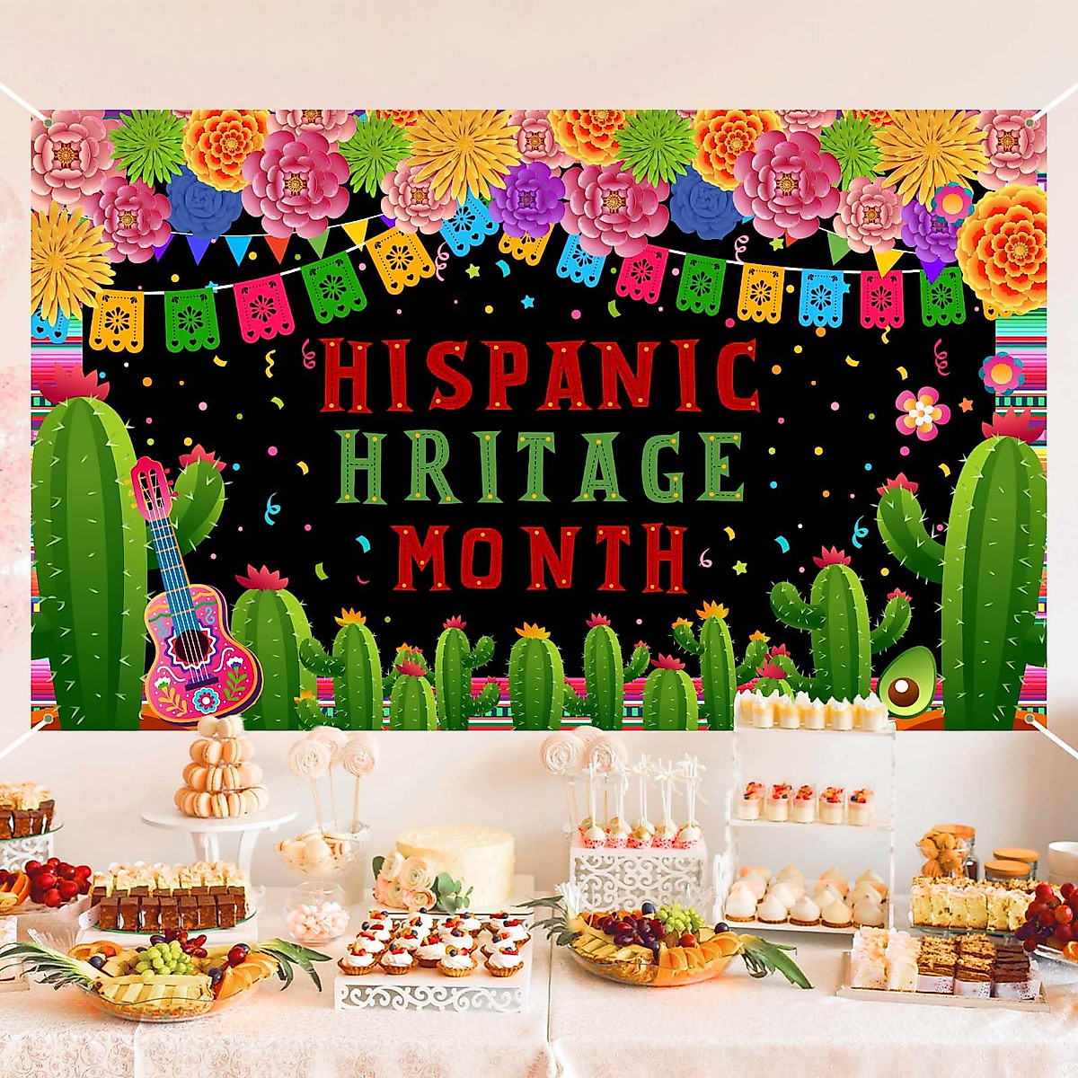 Hispanic Heritage Month Backdrop – Vibrant Flag Banner for Celebrations