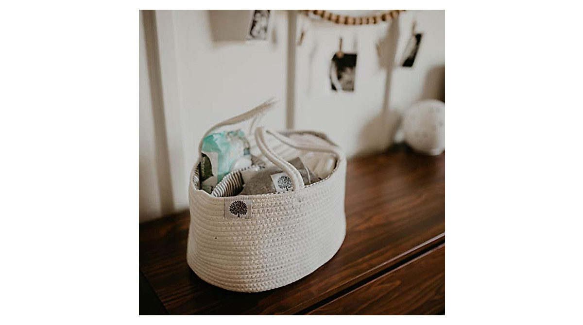 Parker Baby Rope Diaper Caddy - Stylish Baby Organizer