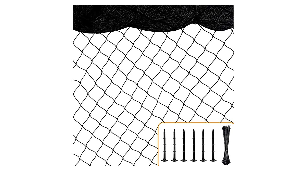 Heavy-Duty Bird Net 25'x50' for Garden & Poultry Protection
