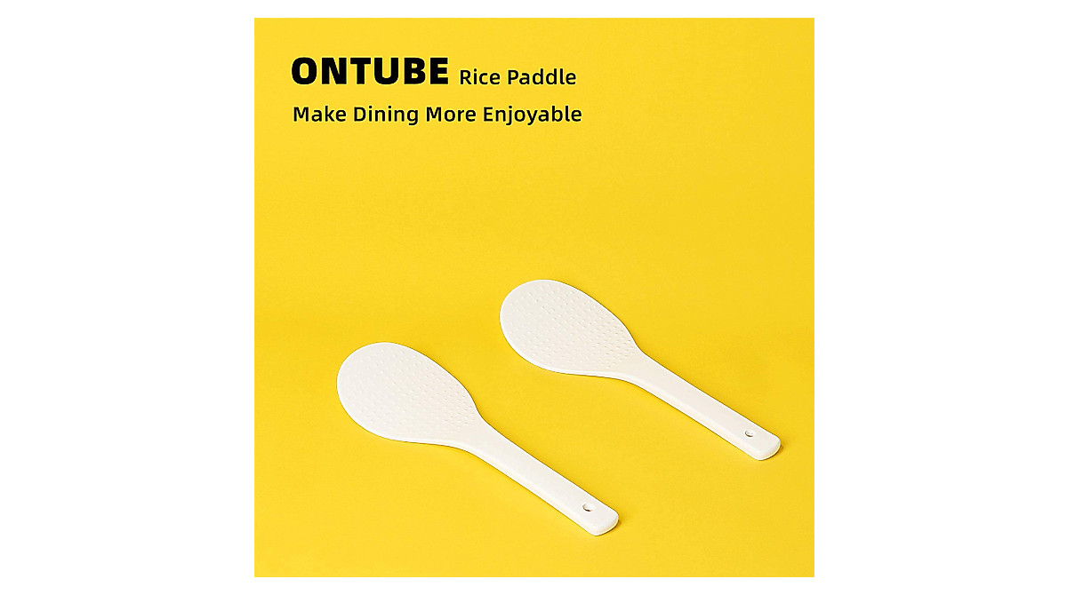 Elegant White Ceramic Rice Paddle Set - 2 Pack