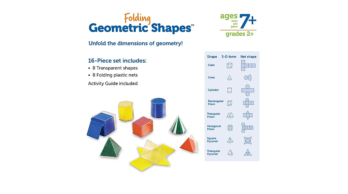 Learning Resources Folding Geometric Shapes - 16 Pieces