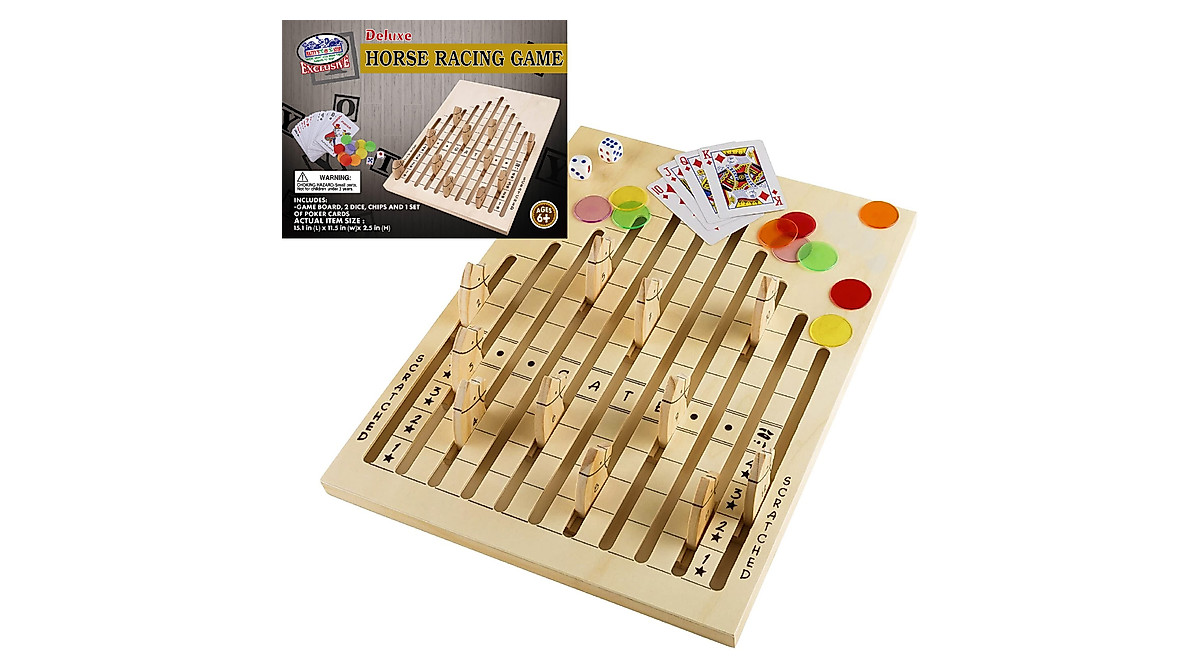 Matty's Toy Stop Deluxe Wooden Horse Racing Game