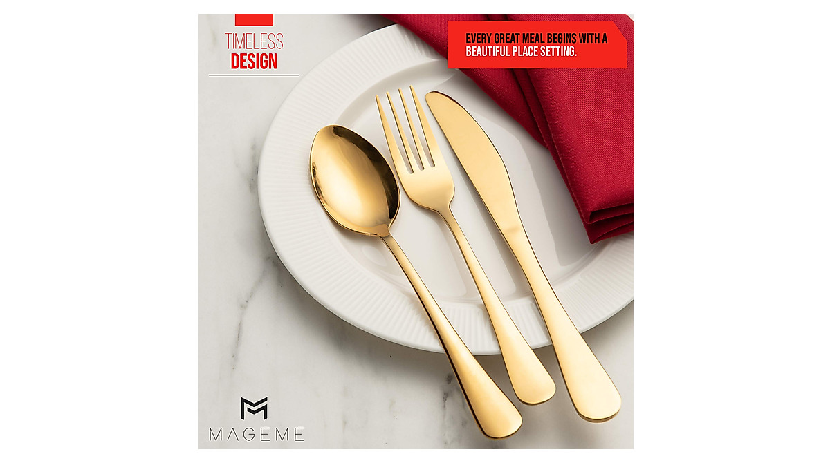 Premium 20-Piece Gold Silverware Set for Elegant Dining | MAGEME