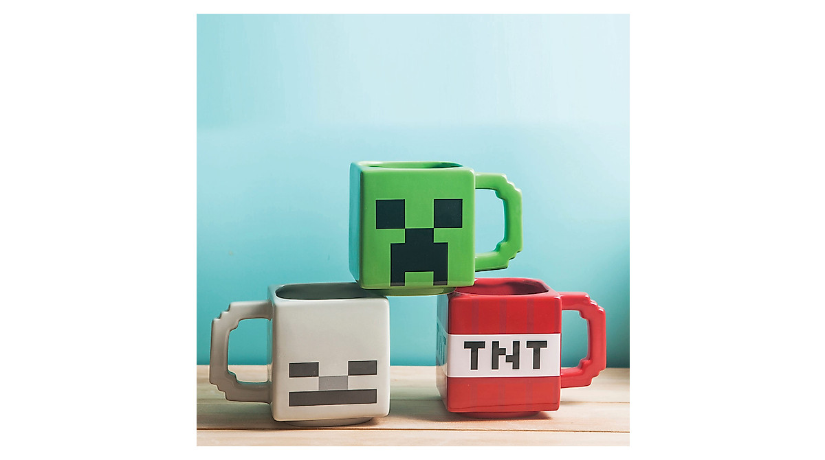 Minecraft Mug Set - 3D Sculpted Ceramic Coffee Cups