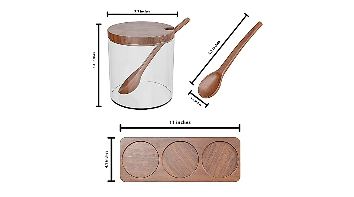 Essos Glass & Wood Condiment Set – Stylish Kitchen Organization