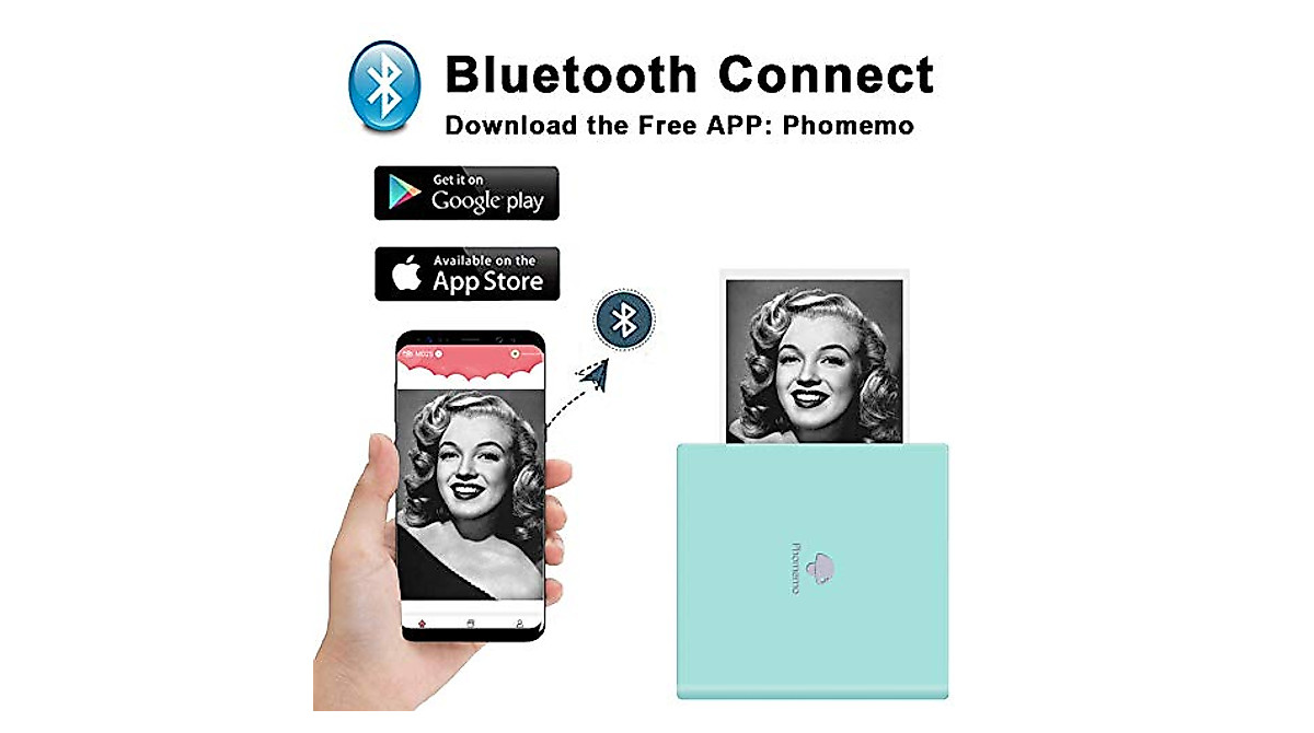 Phomemo M02 Portable Bluetooth Sticker & Photo Printer | Ink-Free