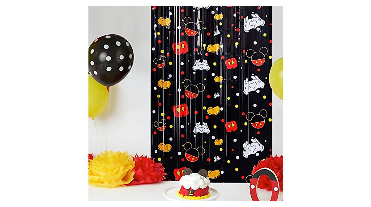 Mickey Mouse Birthday Party Supplies - Red Tableware Set With Hats, Cups, Banners & Flags
