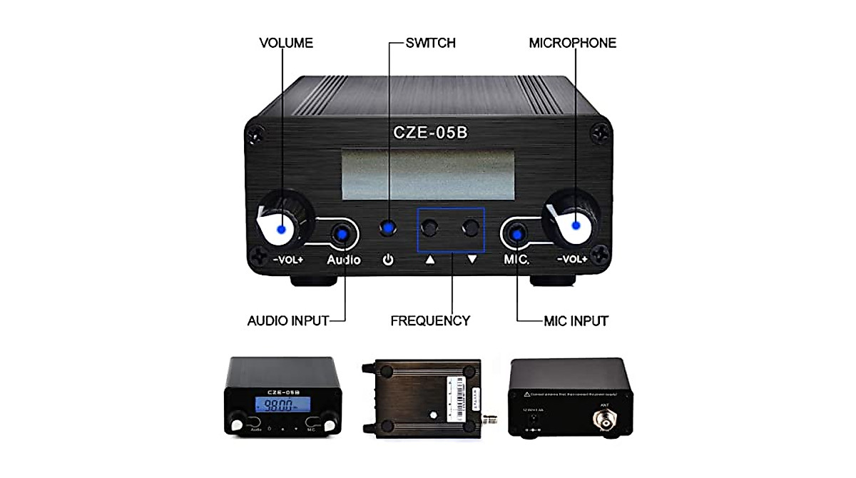 AZWang FM Transmitter - Long-Range Stereo Broadcast for Events & More