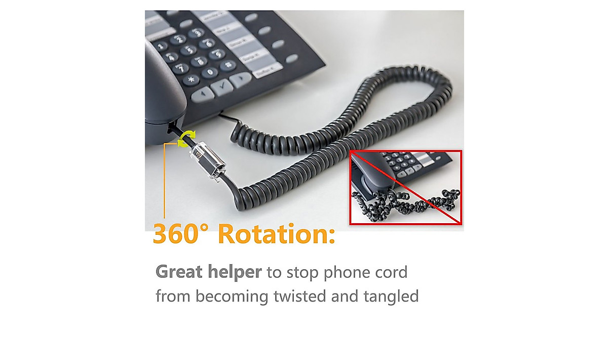 Uvital Telephone Cord Detangler 10 Pack - Tangle-Free Landline Cables