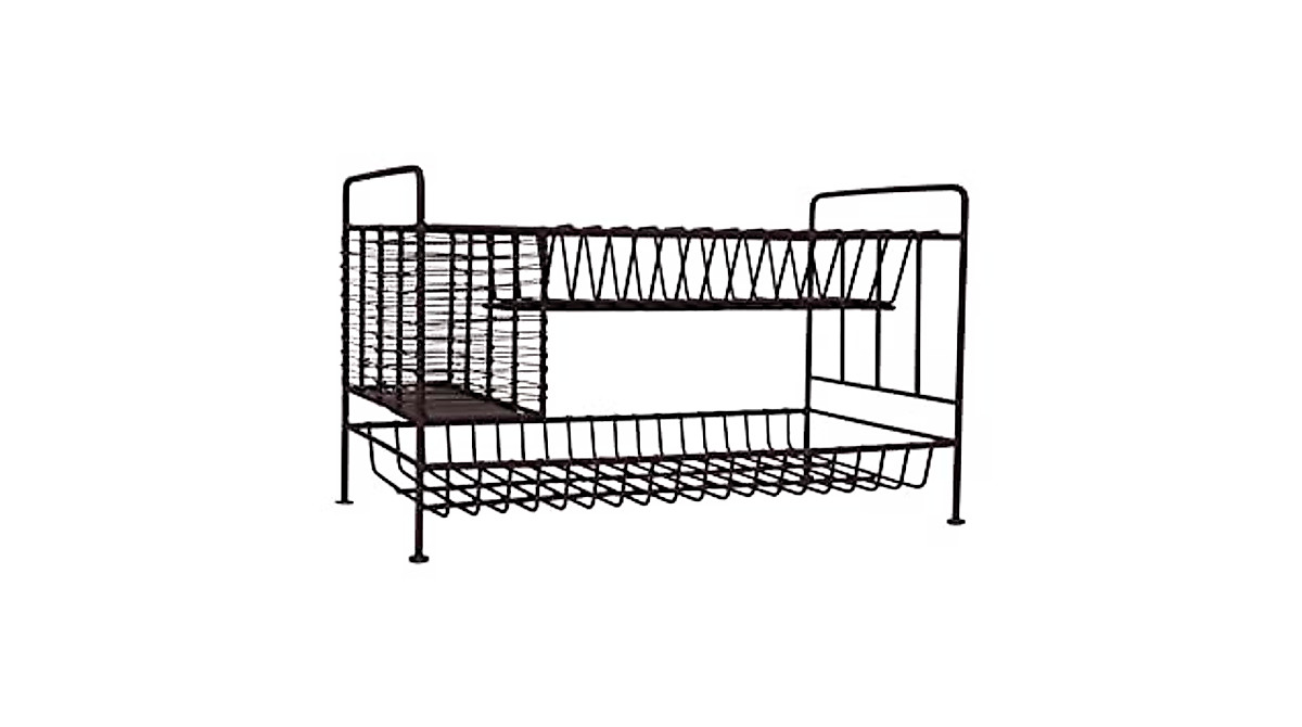 Creative Co-Op 2-Tier Metal Dish Rack - Stylish & Functional