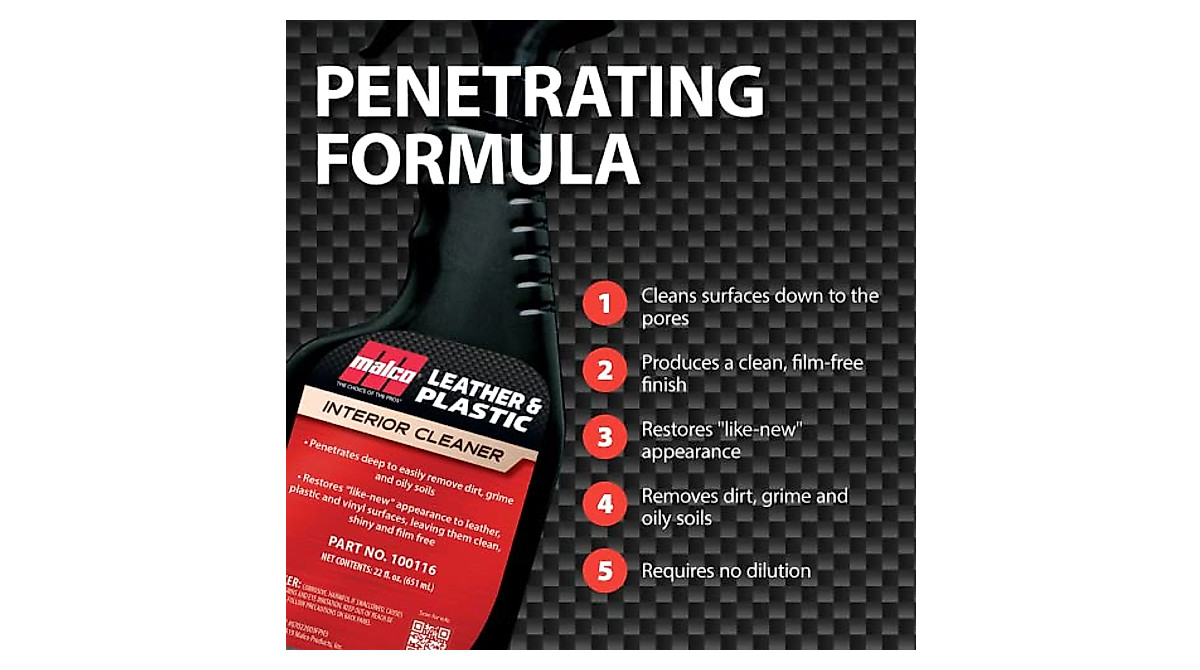 Malco Leather & Plastic Cleaner for Deep Restoration & Shine